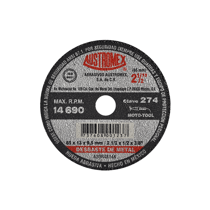DISCO DE CORTE PARA ACERO INOXIDABLE 14X1/8X1 11A301QBA-INOX DISCO DE CORTE PARA ACERO INOXIDABLE 14X1/8X1 11A301QBA-INOX