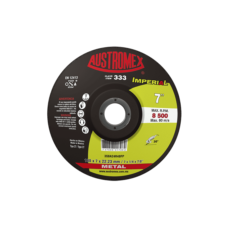 DISCO DE CORTE PARA METAL 20X3/16X1 1/2 A24T4B561SAR DISCO DE CORTE PARA METAL 20X3/16X1 1/2 A24T4B561SAR