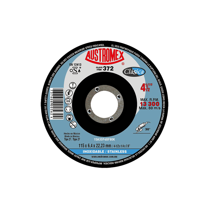 DISCO DE CORTE PARA METAL 3X1/32X3/8 AB60BA2/100 DISCO DE CORTE PARA METAL 3X1/32X3/8 AB60BA2/100